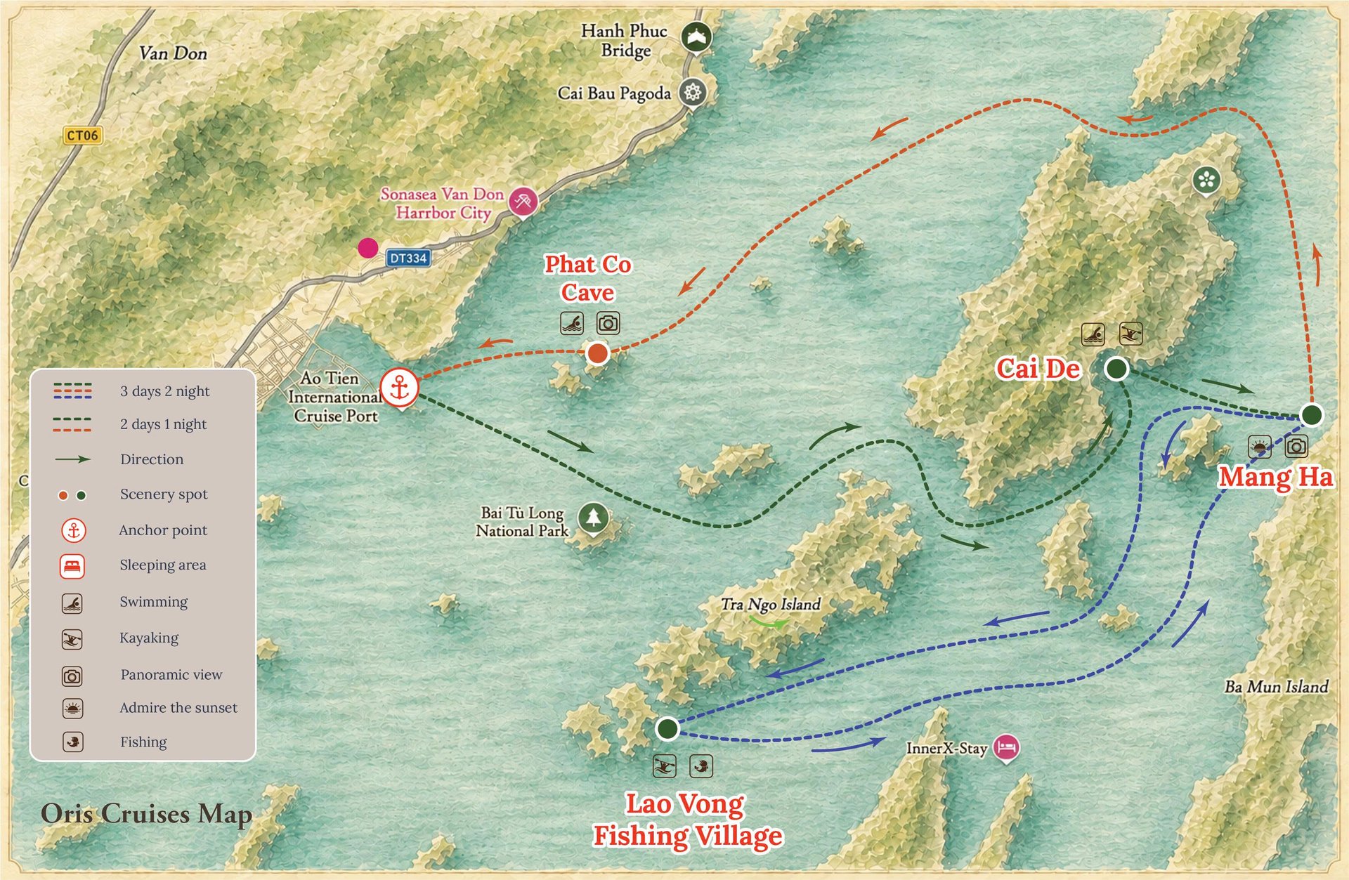 Oris Voyage Route Map - Bay & Island Journey